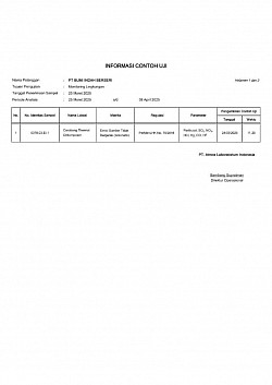Data laporan HASIL uji